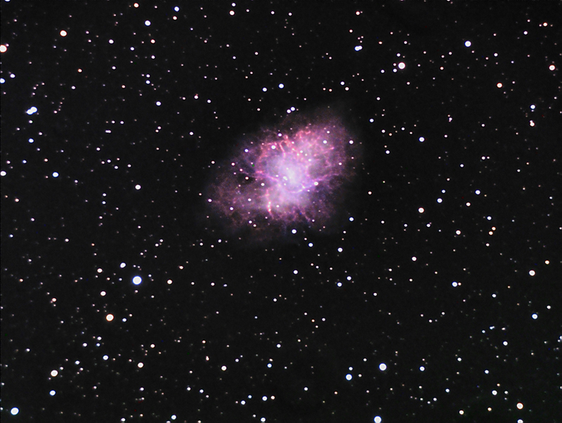 Messier 1, the Crab Nebula in Taurus.  Photo by Jim Mazur.