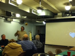 Al Washburn gives his annual Astronomy Quiz. Photo by Laurie Averill.