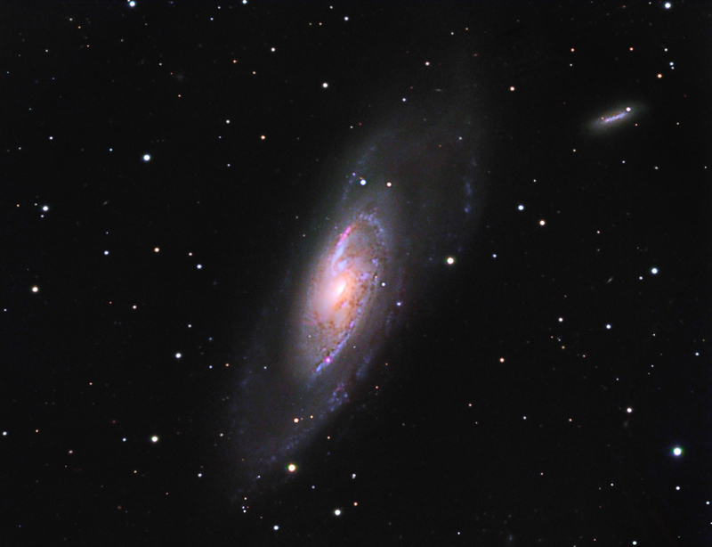 Spiral galaxy Messier 106 in Canes Venatici, and to its upper right, NGC 4248.