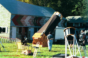 A 36" Dobsonian telescope brought to CSP 9 by Astronomy to Go, from Philadelphia.
