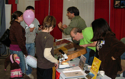 Photo by  Leo Taylor
Showing the public meteors at the Big "Y" Kids Fair in February of 2009.
