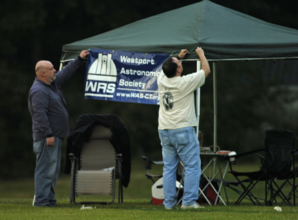 Photo by Alan Chaniewski
The Westport Astronomical Society hangs their banner at CSP19.
