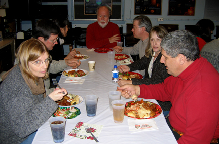Photo by Alan Chaniewski
Winter Solstice party 12/13/08 - One of the best crowds ever at the dinner, pack their plates of food.
