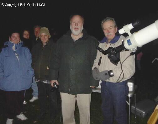Taken by Bob Crelin at Young's Park during Lunar Eclipse
Paul Hyndman behind his scope and Digital SLR
Leo Taylor in the center, others from the crowd of 100+ people
