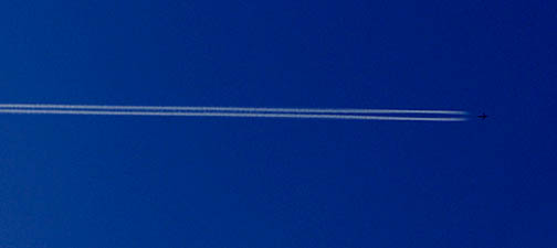 Photo by Alan Chaniewski
One of the clearest objects visable was this contrail of a jet passing over CSP16 at about 35,000 feet.
