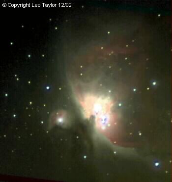 Taken by Leo Taylor using Orion ST-80 f/5 Refractor
M 42 and M 43 in Orion
Several dozen images of 10-60 seconds 

