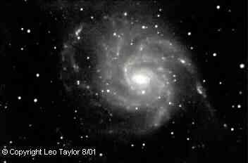 M 101 "Pinwheel" Galaxy in Ursa Major by Leo Taylor
Meade 2080 8 in SCT, f/5 reducer, SBIG ST-7E, 20 min
