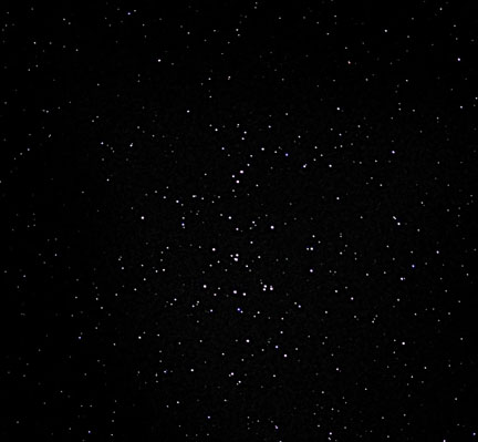Photo by Leo Taylor
M44 - Forty images stacked at 30 seconds each. Taken with a Pentax K100D DSLR, attached to a Stellarvue 80mm refractor.
