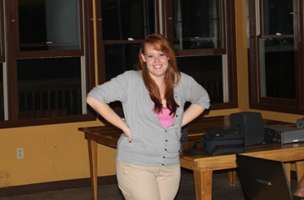 Photo by Matthew Baker
Carolyn Moore after her lecture.
