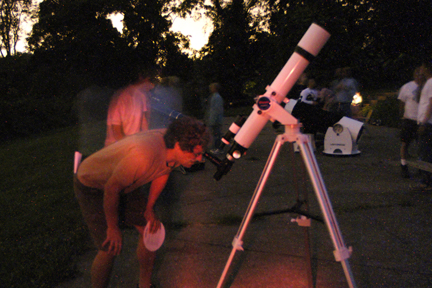 Photo by Alan Chaniewski
Hosted by the Connecicut Department of Enviromental Protection ASNH held their first public outreach gathering at the Osborndale State Park in Derby, Ct. Approximately 50 people from around the area showed up to view through 
members telescopes from 8:30pm till 11:00pm.
