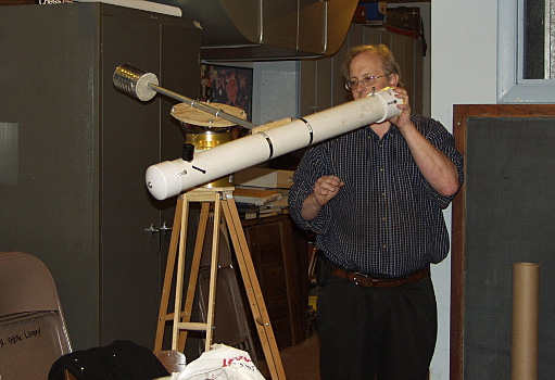 Photo by Greg Barker
Bob Carruther's telescope making class that was recently held at the Bethany Observatory in April 2009.
