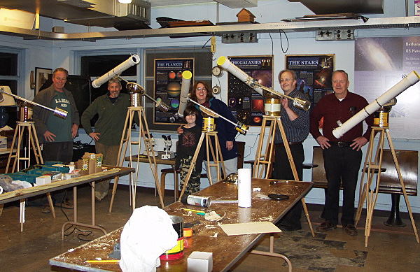 Photo by Greg Barker
Bob Carruther's telescope making class that was recently held at the Bethany Observatory in April 2009.
