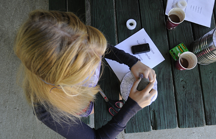 Photo by Alan Chaniewski
Students in Al Washburn's "build your own planetarium" get to work on their project.

