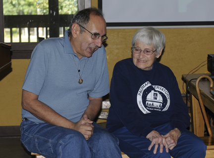 Photo by Alan Chaniewski
David Levy and Carolyn Shoemaker share a moment together before their lecture.
